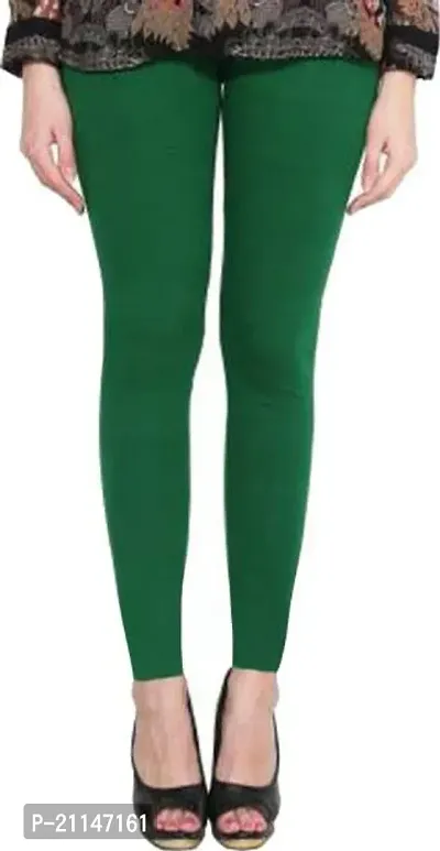 Fabulous Green Cotton Spandex Solid Leggings For Women Pack Of 1-thumb0