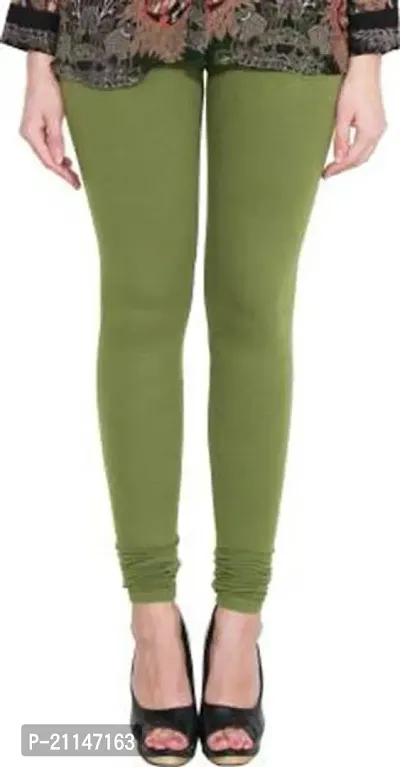 Fabulous Green Cotton Spandex Solid Leggings For Women Pack Of 1-thumb0