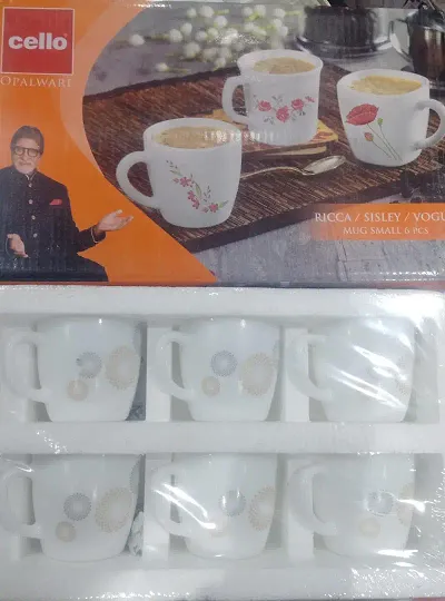 Stylish White Tea Cups Set