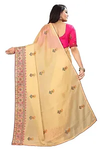 Beautiful Silk Cotton Mirror Embroidery Work Saree With Blouse Piece-thumb3