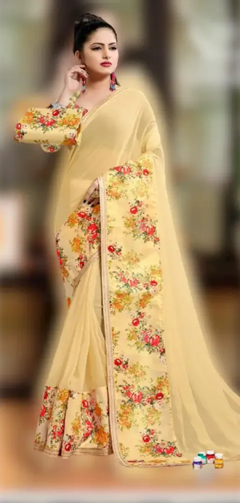 Attractive Georgette Saree with Blouse piece 