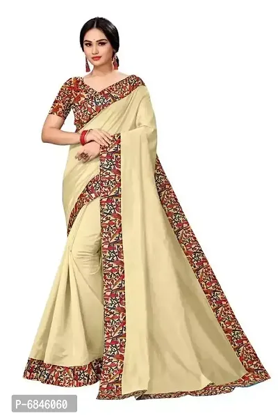 Women Cotton Blend Saree with Blouse piece