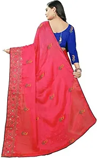 Beautiful Silk Cotton Mirror Embroidery Work Saree With Blouse Piece-thumb2