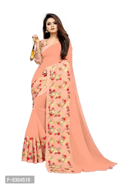 Beautiful Art Silk Saree With Blouse Piece-thumb0