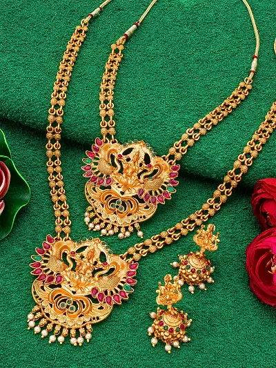 Traditional Alloy Gold Plated Necklace Set Combo