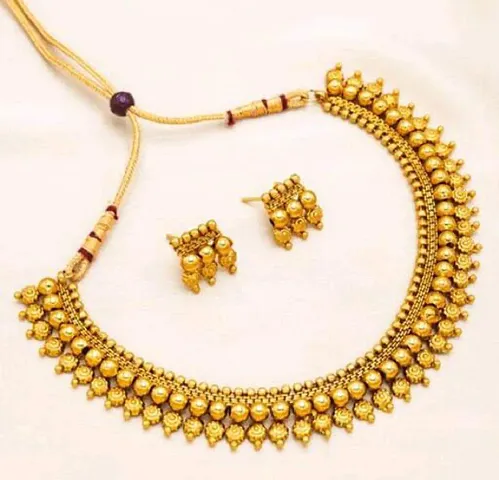 Traditional Alloy Gold Plated Necklace Set