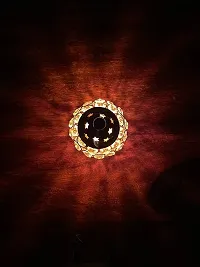 Purti Impex Akhand Diya Diyas Decorative Brass Crystal Oil Lamp, Tea Light Holder Lantern Oval Shape Diwali Gifts Home Decor Puja Lamp (Small)-thumb2