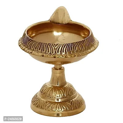 Set of 2 Designer Brass Diyas - Festive Gift for Diwali, Weddings, Housewarming - Beautiful Decor for Home, Temples, and Joyous Celebrations-thumb5