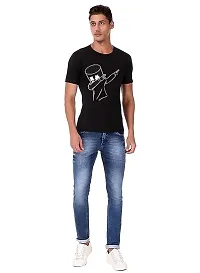 Stylish Black Polyester Blend T-Shirt For Men-thumb1