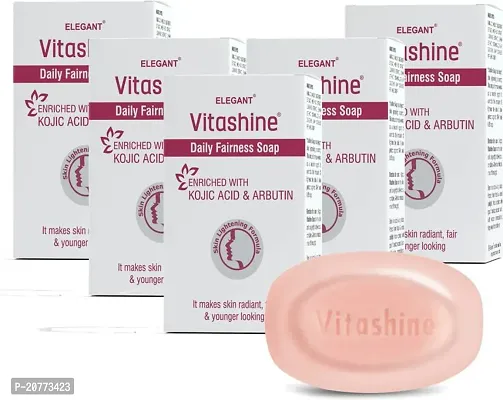 Elegant Vitashine Skin Whitening Soap 75Gm | Pack Of 6 | With Kojic Acid, Arbutin, Liquorice Extracts And Multivitamins | For Skin Lightening And Brighteningnbsp;nbsp;(450 G)