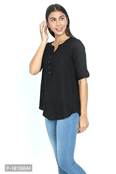 IGYNE Womens Solid Rayon Shirt-thumb3