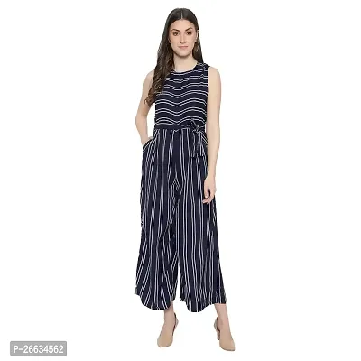 Stylish Crepe Printed Basic Jumpsuit For Women-thumb0