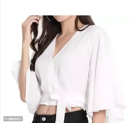 Elegant Poly Crepe Top For Women-thumb0