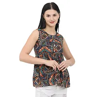 Round Neck Sleeveless Peplum Top-thumb1