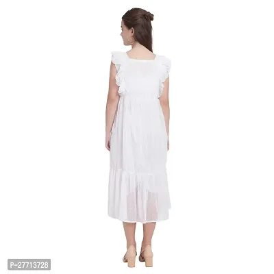 Square Neck Knee Length Sleeveless Georgette Dress-thumb3