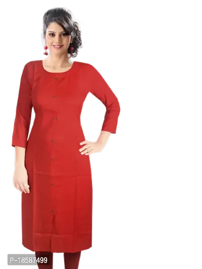 Classic Cotton Solid Kurtis for Women's-thumb0