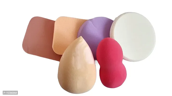 mackup sponge for women's  multi color  (pack of 6)