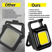 Shangar Multifunction Keychain Led Light with Bottle Opener, Magnetic Base and Folding Bracket Mini Cob 500 lumens Rechargeable Multifunctional Keychain Emergency Light Keychain (Square)-thumb3