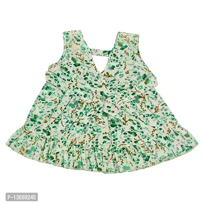 KIDS & BEBS| Pure Cotton Frock for New Born Baby Girls (6-9 Months, Green)-thumb0