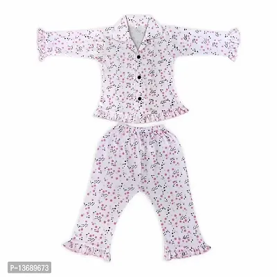 KIDS & BEBS Baby Boys & Girls 100% Cotton Night Suit Sets Cotton Shirts and Pyjama Set-Pack of 1 Pink (2-3 Years)-thumb0