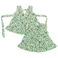 KIDS & BEBS| Pure Cotton Frock for New Born Baby Girls (6-9 Months, Green)-thumb2