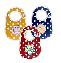 KIDS AND BEBS Baby Feeding Bibs, Bibs for New Born Baby, Baby Bibs, Cotton Bibs for Babies, Bibs for Baby Boy/Girl, Feather Soft Bib, Snap Button Closure (ELEPHANT)-thumb1