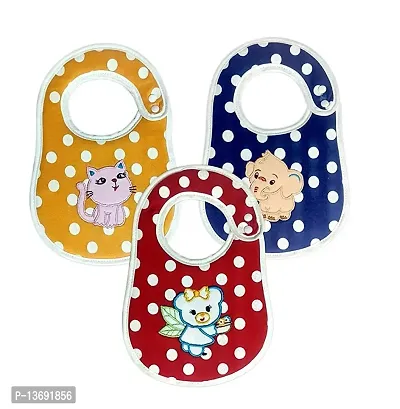 KIDS AND BEBS Baby Feeding Bibs, Bibs for New Born Baby, Baby Bibs, Cotton Bibs for Babies, Bibs for Baby Boy/Girl, Feather Soft Bib, Snap Button Closure (ELEPHANT)-thumb2