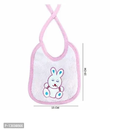 KIDS AND BEBS Baby Feeding Bibs, Bibs for New Born Baby, Baby Bibs, Cotton Bibs for Babies, Bibs for Baby Boy/Girl, Feather Soft Bib, Snap Button Closure (RABBIT)-thumb3