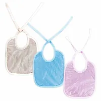 KIDS AND BEBS Baby Feeding Bibs, Bibs for New Born Baby, Baby Bibs, Cotton Bibs for Babies, Bibs for Baby Boy/Girl, Feather Soft Bib, Snap Button Closure (SQUARE FRILL)-thumb1