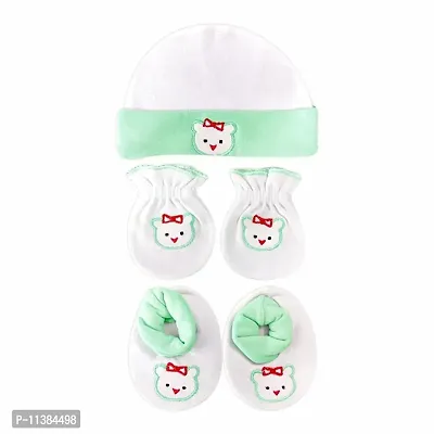 KIDS  BEBS Mitten Booties And Cap Set for new born baby boy and baby girls suitable for 0 to 3 months baby.-thumb0