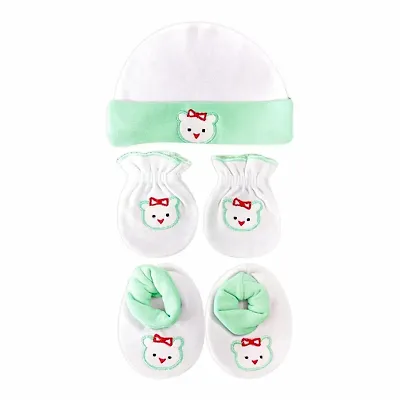 KIDS  BEBS Mitten Booties And Cap Set for new born baby boy and baby girls suitable for 0 to 3 months baby.
