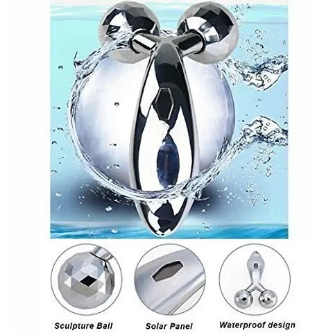 3D - Roller Massager 360 Rotate Silver Thin Face Full Body Shape Massager Facial Massage Relaxation Tool