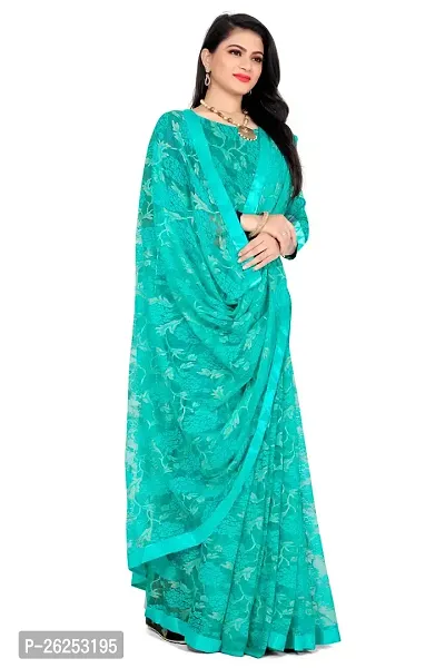 Elegant Green Cotton Silk Saree with Blouse piece