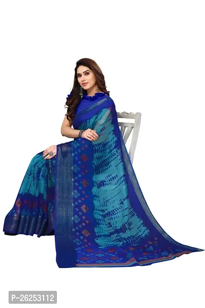Elegant Blue Cotton Silk Saree with Blouse piece