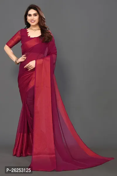 Elegant Red Cotton Silk Saree with Blouse piece