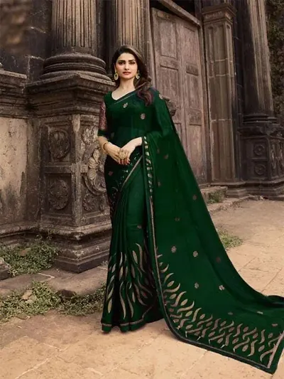 Women Funcy Net Saree with Blouse piece