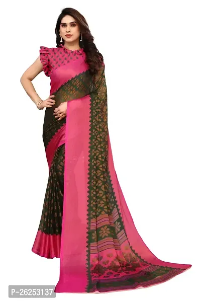 Elegant Multicoloured Cotton Silk Saree with Blouse piece