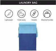 Arihant 68L Laundry Basket for Clothes  Toys With Lid  Side Handles Durable Foldable and Collapsible Laundry storage Bag for Dirty Clothes Blue  (Pack Of )-thumb2