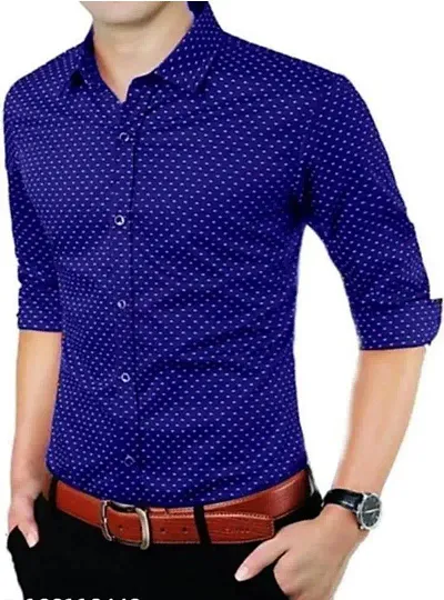 Men's Premium Dotted Long Sleeves Regular Fit Casual Shirts