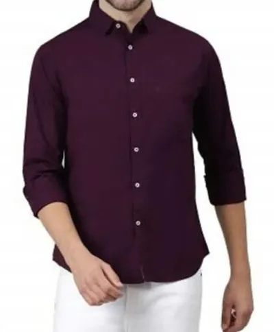 Stylish Cotton Solid Casual Shirt
