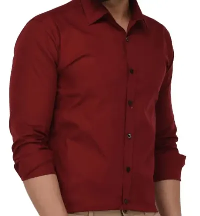 Fancy Blend Solid Casual Shirt For Men