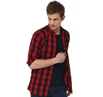 Reliable Multicoloured Cotton Checked Long Sleeves Casual Shirts For Men-thumb1