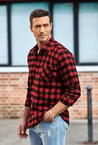 Reliable Multicoloured Cotton Checked Long Sleeves Casual Shirts For Men-thumb2