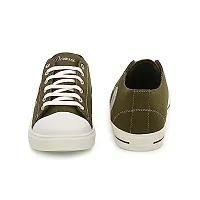 Stylish Green Synthetic Solid Sneakers For Men-thumb3