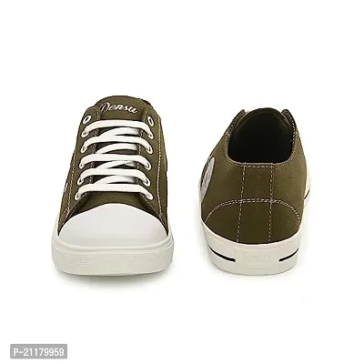 Stylish Green Synthetic Solid Sneakers For Men-thumb4