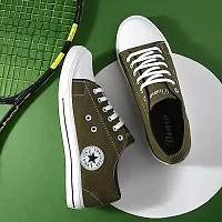 Stylish Green Synthetic Solid Sneakers For Men-thumb1