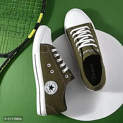 Stylish Green Synthetic Solid Sneakers For Men-thumb2