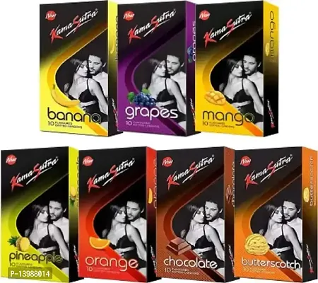 KamaSutra Honeymoon Super Pack With Flavours Condoms Condom (Pack of 7, 70S)