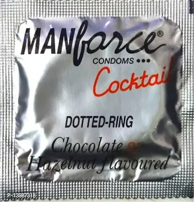 MANFORCE Cocktail chocolate and Hazelnut Dotted rings Condom (1 Sheets)