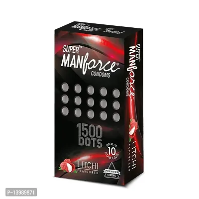 Manforce SUPER LITCHI FLAVOR CONDOM WITH 1500 DOTS LIKE AS EXTRA DOTTED CONDOM